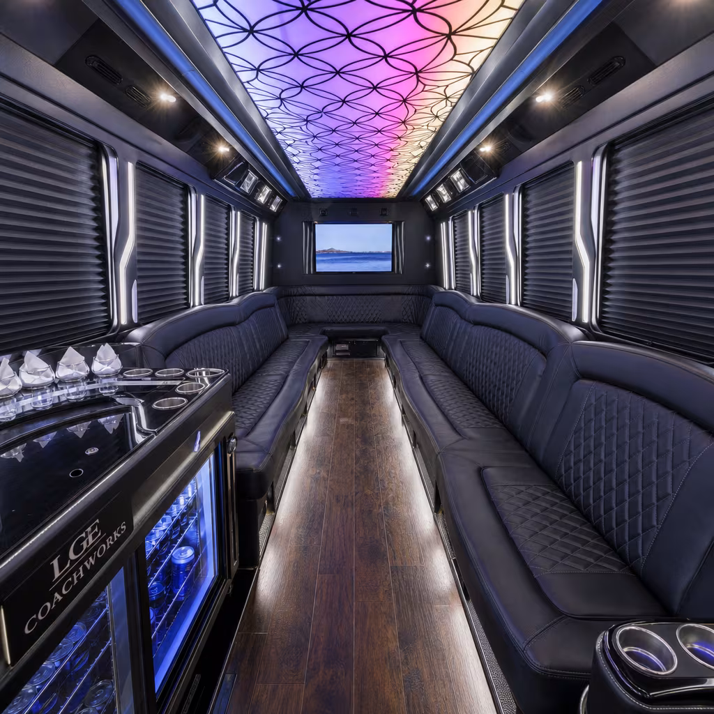 25 Passenger Party Bus Inside