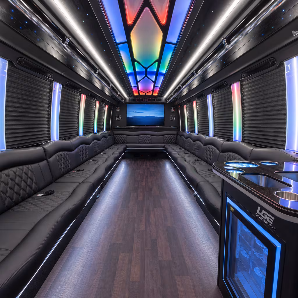 28 Passenger Party Bus Inside