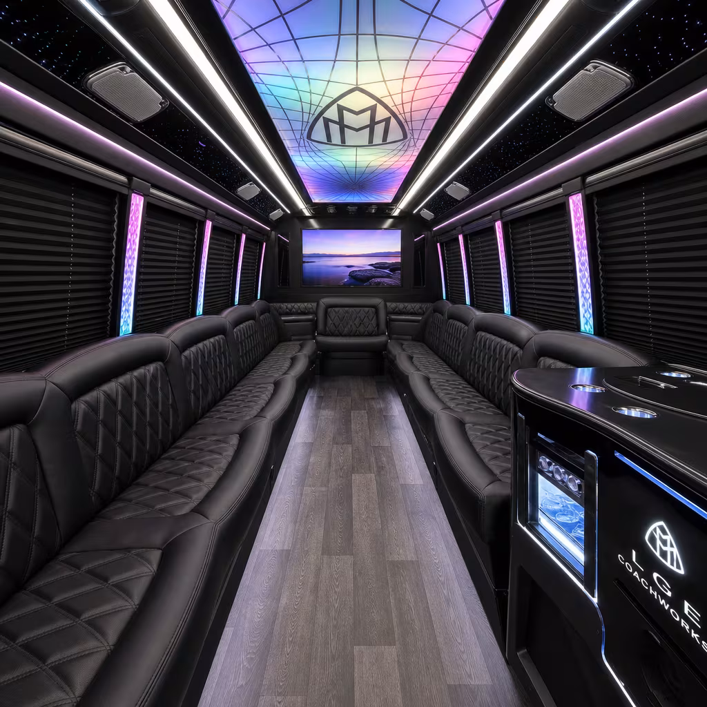 30 Passenger Party Bus Inside