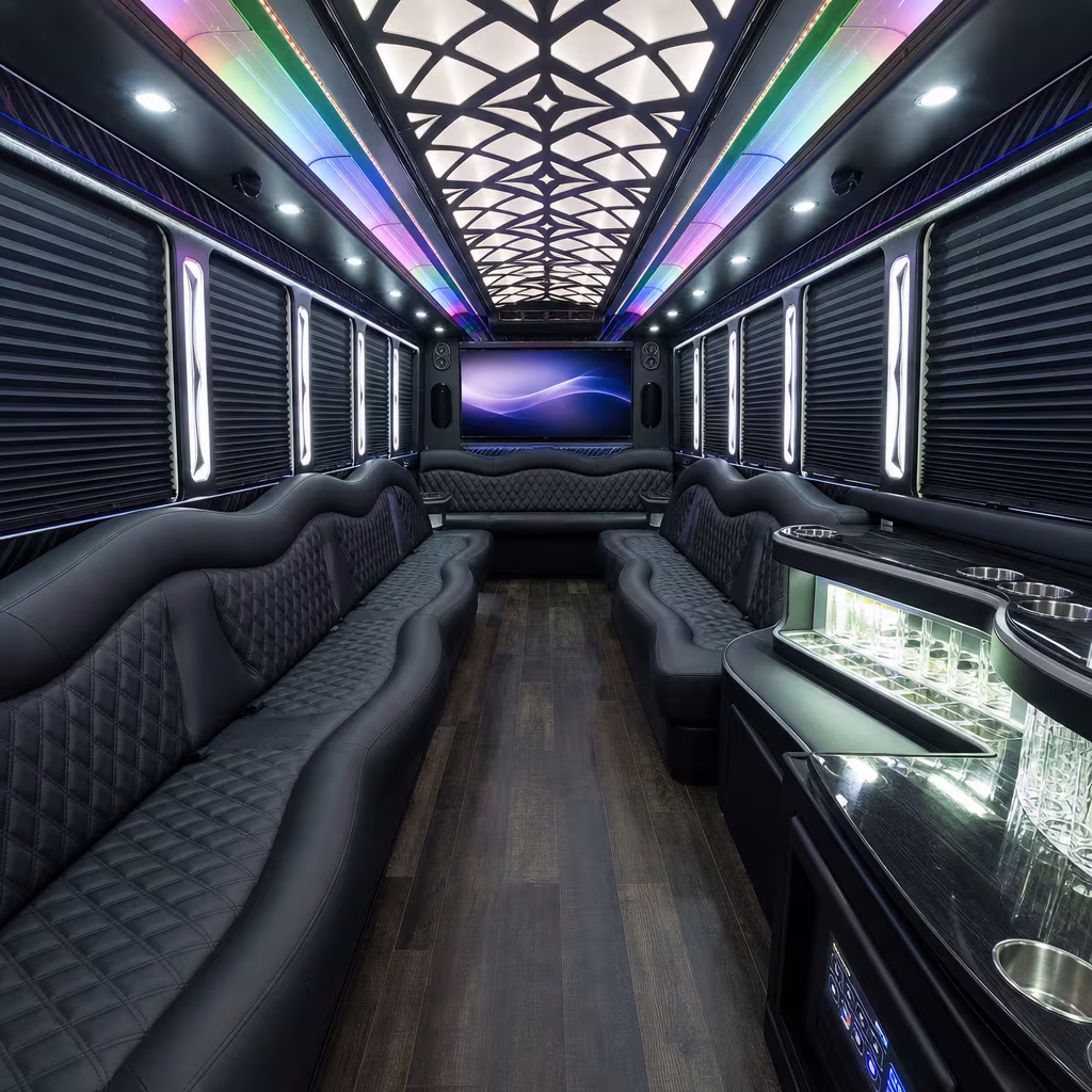 30 Passenger Party Bus Interior