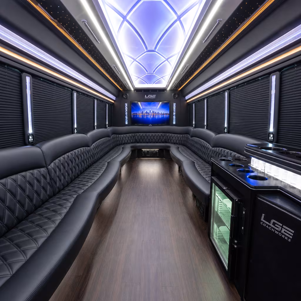 50 Passenger Party Bus Interior
