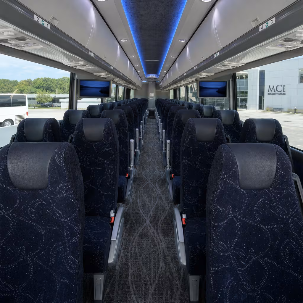 40-56 Passenger Charter Bus Interior