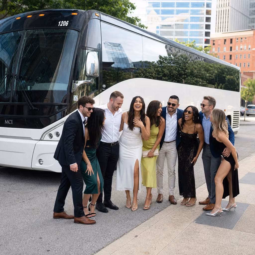 Passengers loading luggage while boarding an Dallas group shuttle