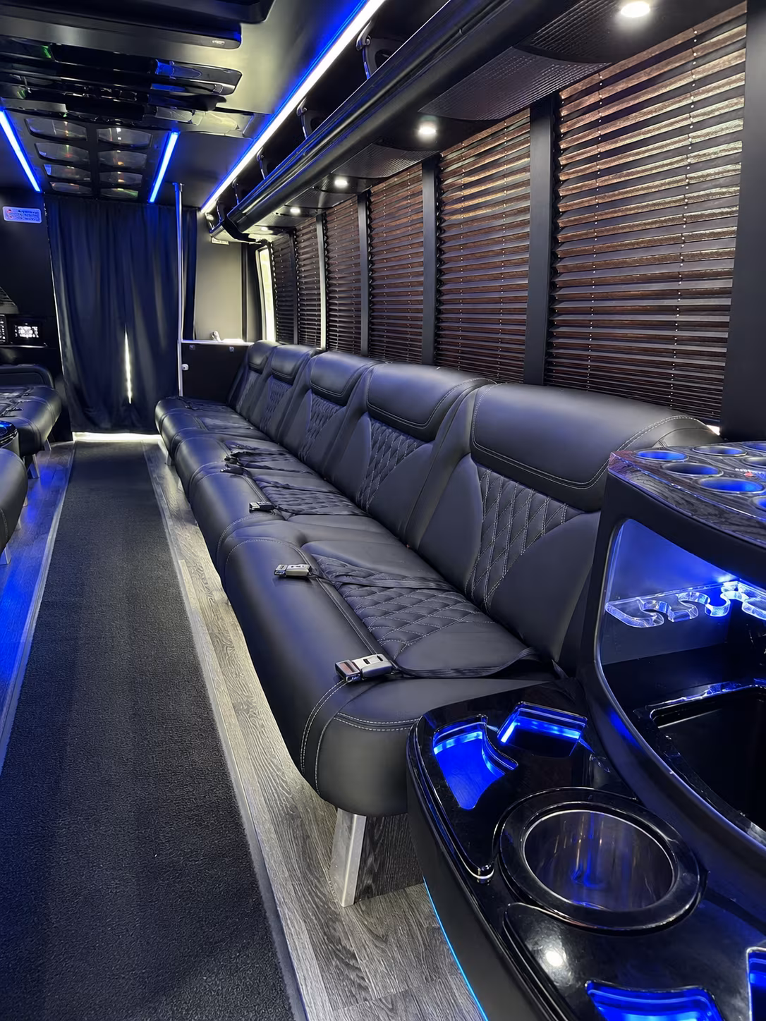 Dallas Bachelor & Bachelorette Transportation party bus interior