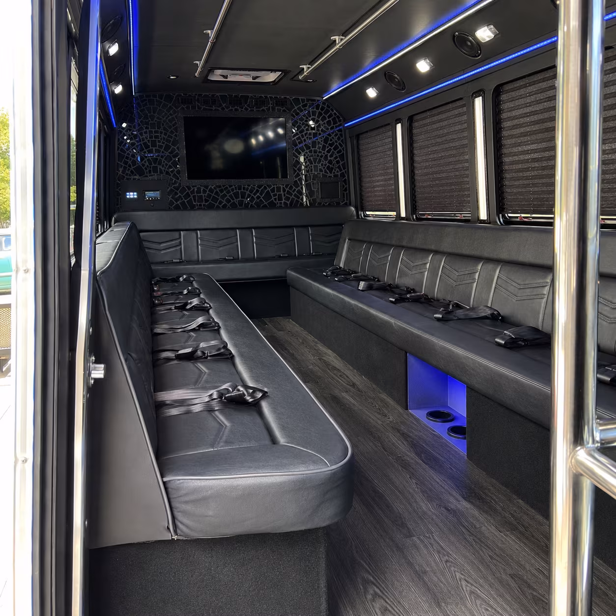 Dallas Prom & Homecoming Transportation party bus interior