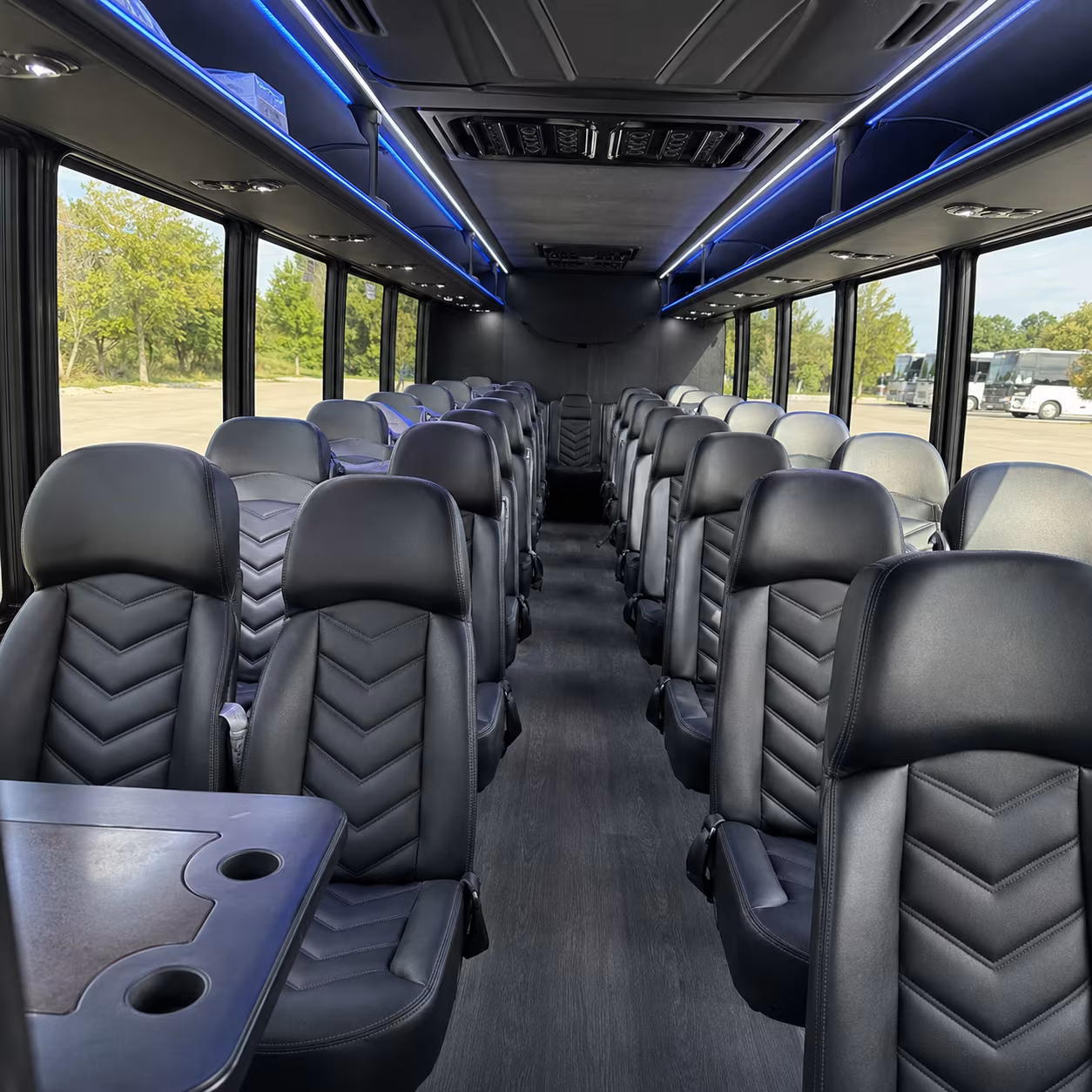 Dallas School Event Transportation party bus exterior