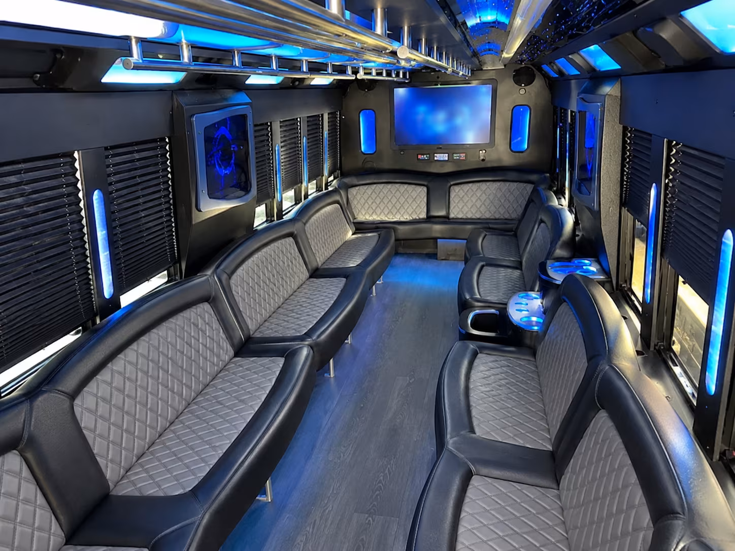 Dallas Sporting Event Transportation party bus interior
