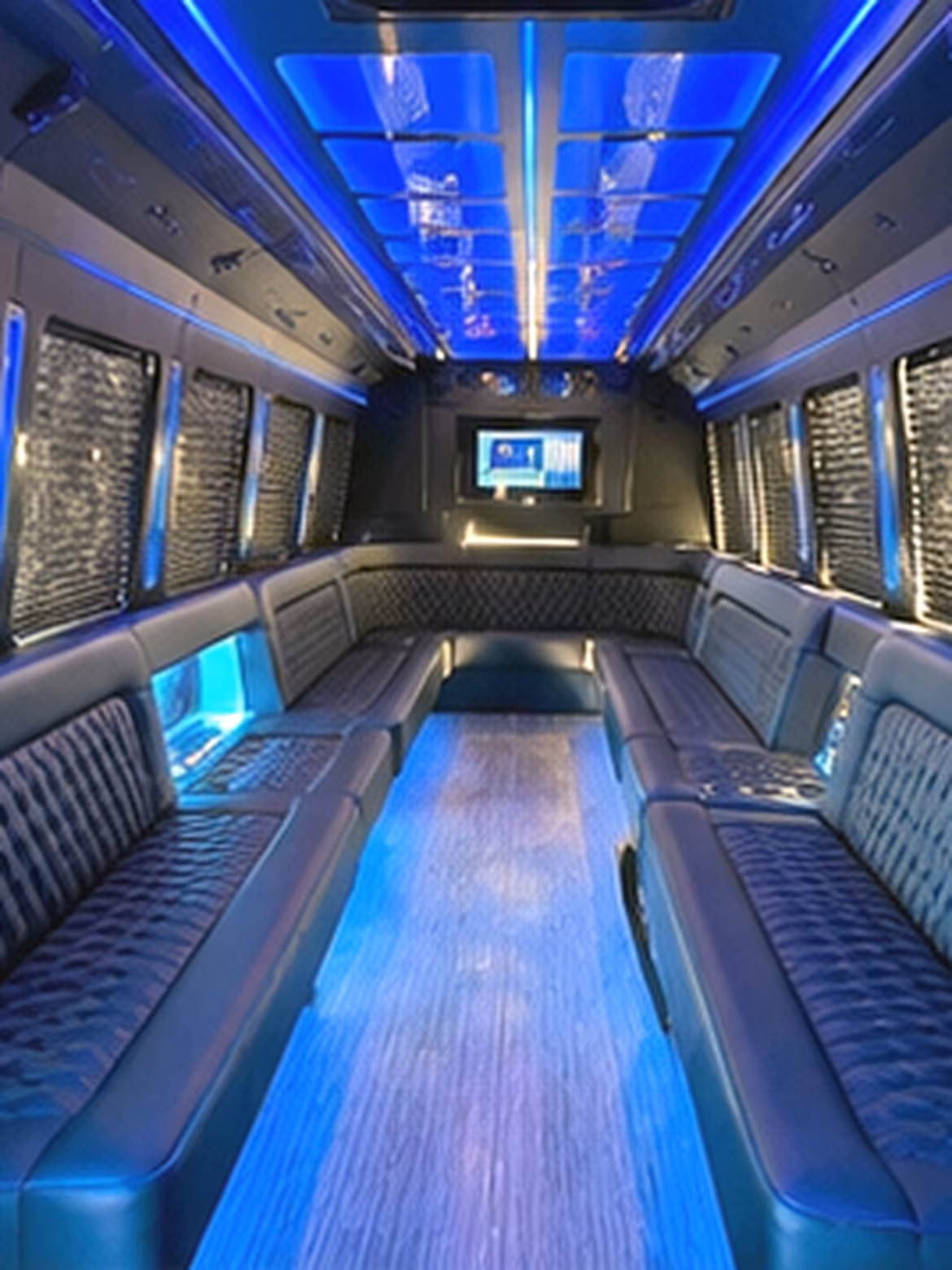 Dallas Wedding Transportation party bus interior