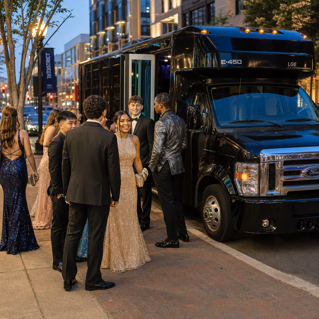 Passengers loading luggage while boarding an Dallas group shuttle