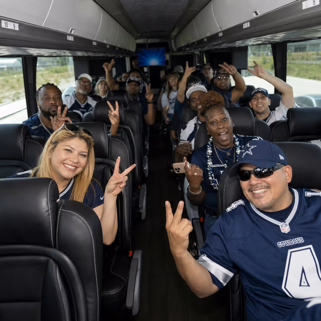 Black Mercedes Sprinter van staged for an Dallas Sporting Event Transportation group