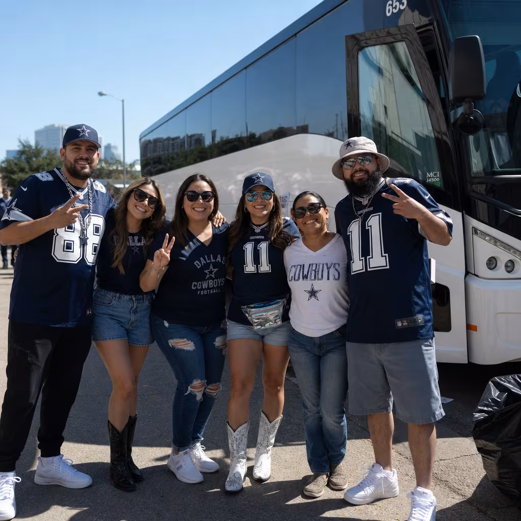 Passengers loading luggage while boarding an Dallas group shuttle