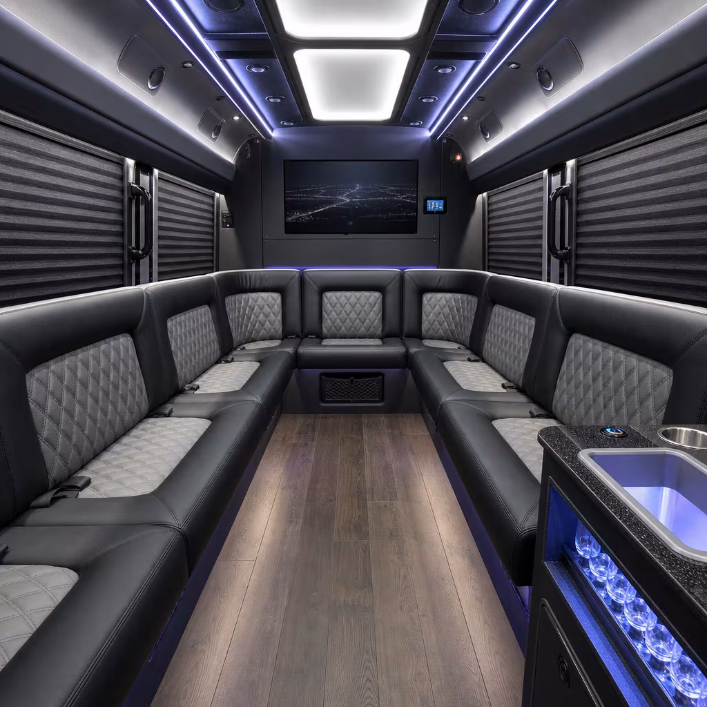14 Passenger Sprinter Limo Interior