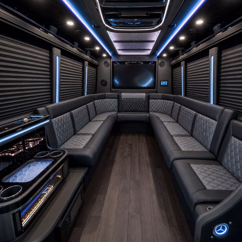 14 Passenger Sprinter Limo Inside