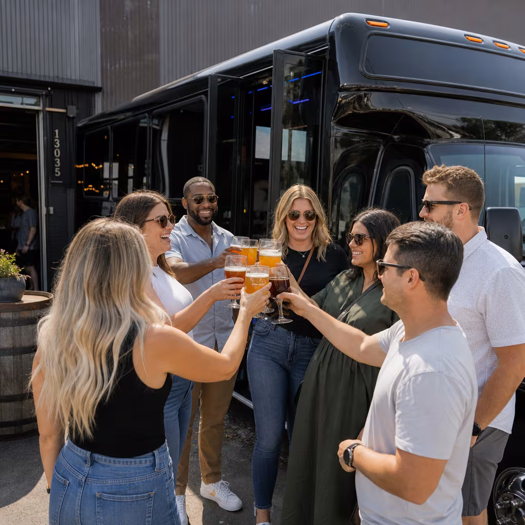 Passengers loading luggage while boarding an Dallas group shuttle