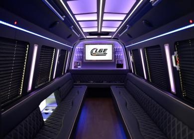 Denton 18 Passenger Limo Bus Interior