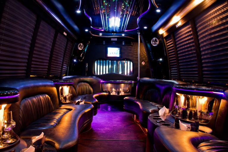 Carrollton 22 Passenger Party Bus Interior