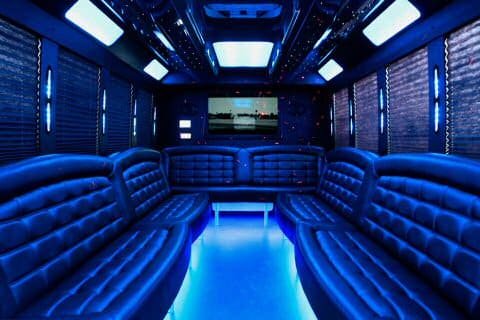 Arlington 36 Passenger Party Bus Interior